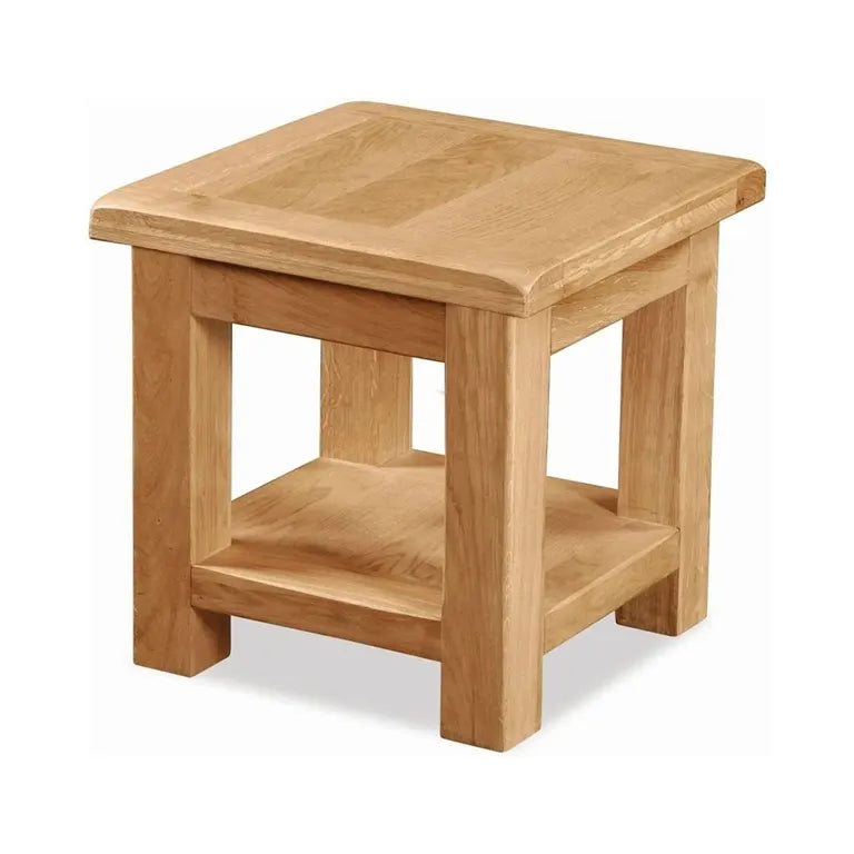 Tours Premium Square Lamp Table - with Shelf - Oak