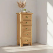 Tours Premium Tallboy Chest - 5 Drawer - Oak