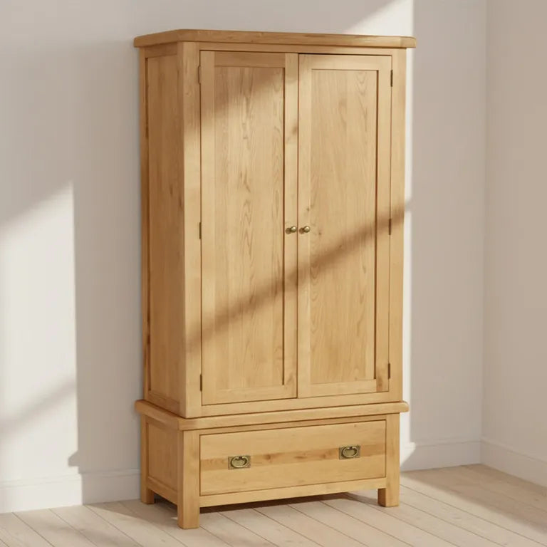 Tours Premium Wardrobe - 2 Door - 1 Drawer - Oak