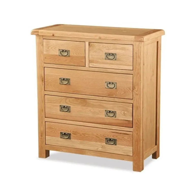Tours Premium Wide Chest - 2+3 Drawer - Oak