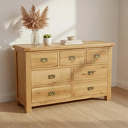 Tours Premium Wide Chest - 3+4 Drawer - Oak