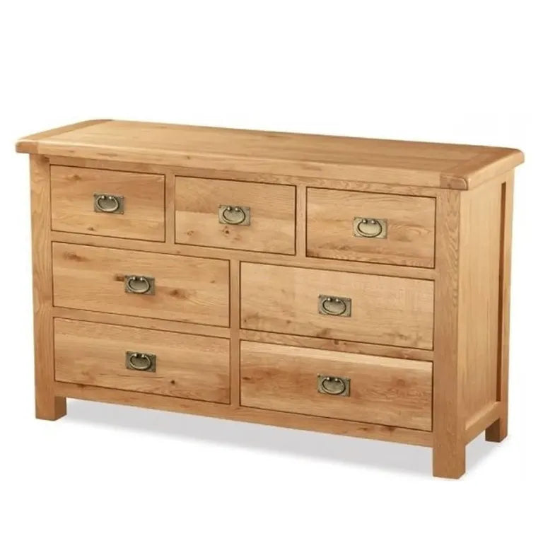 Tours Premium Wide Chest - 3+4 Drawer - Oak