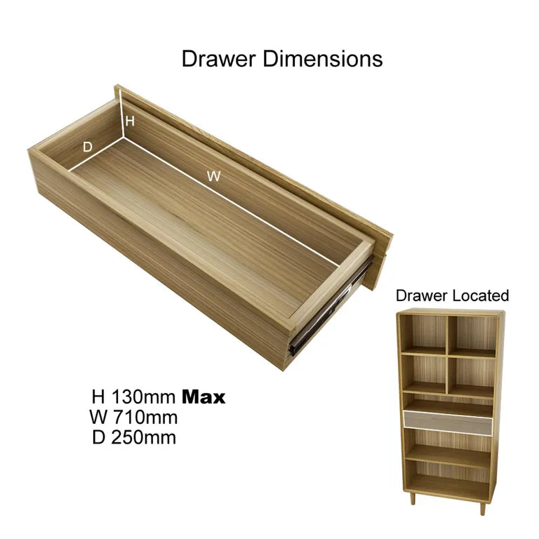 Strasbourg Bookcase - 1 Drawer - Large - Oak