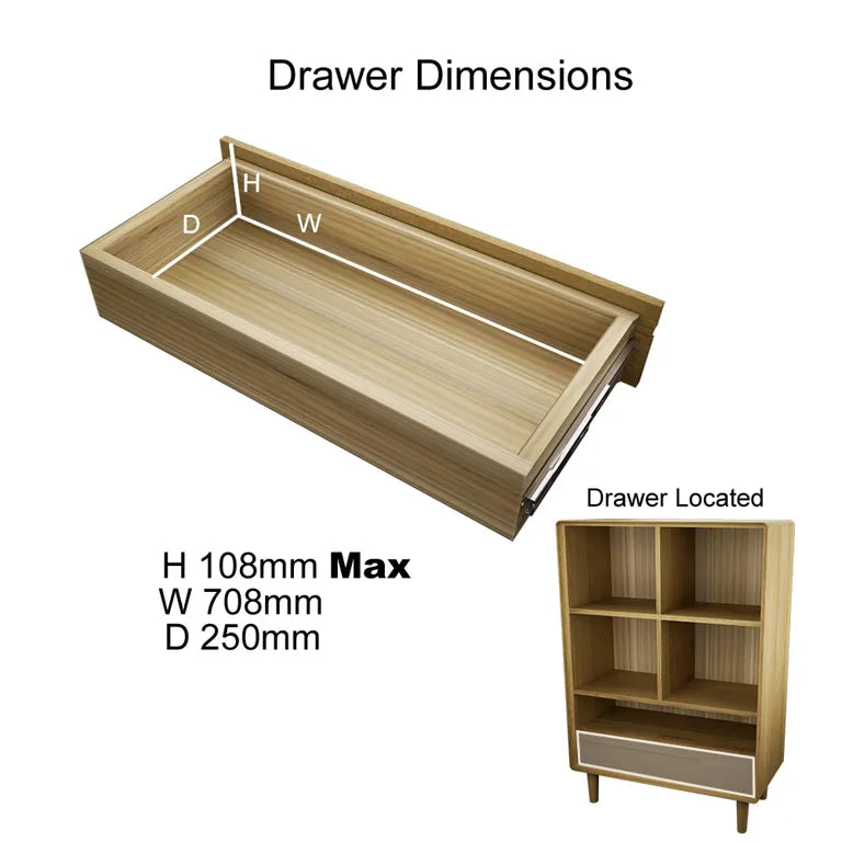 Strasbourg Bookcase - 1 Drawer - Small - Oak