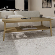Strasbourg Coffee Table - Large - with Shelf - Danish Oak