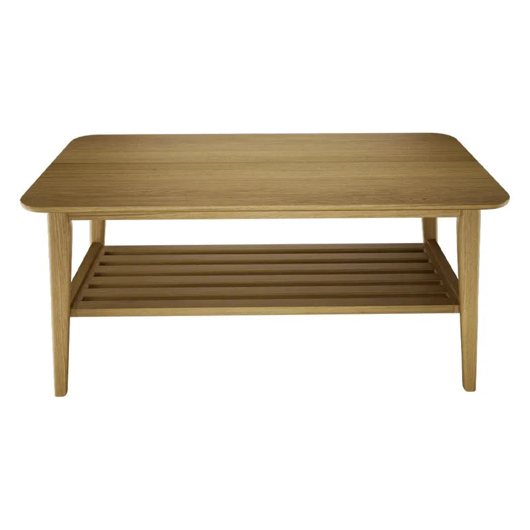 Strasbourg Coffee Table - Small - with Shelf - Danish Oak