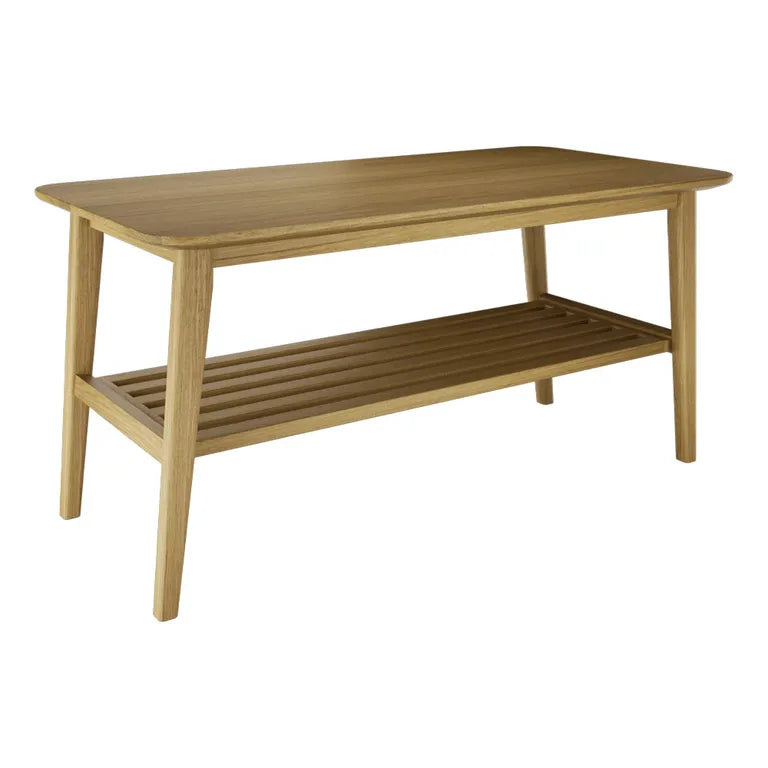 Strasbourg Coffee Table - Small - with Shelf - Danish Oak