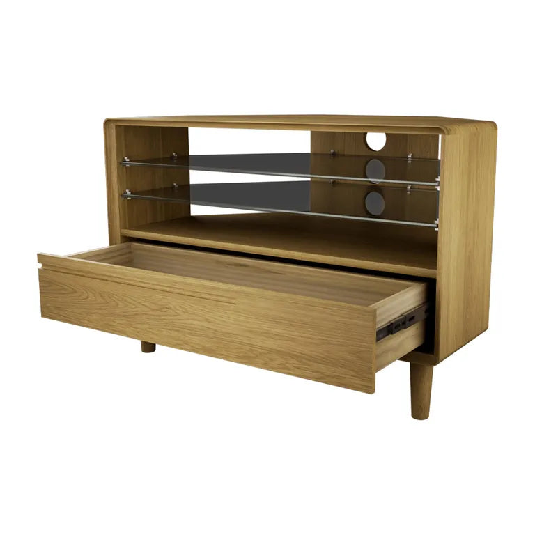 Strasbourg Corner TV Unit - 1 Drawer - Oak