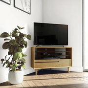 Strasbourg Corner TV Unit - 1 Drawer - Oak