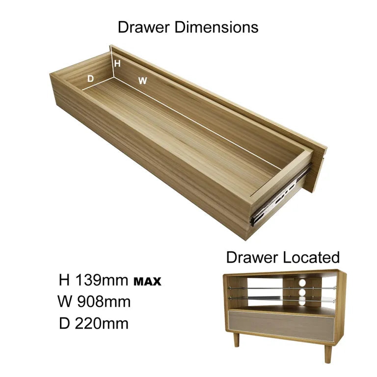 Strasbourg Corner TV Unit - 1 Drawer - Oak