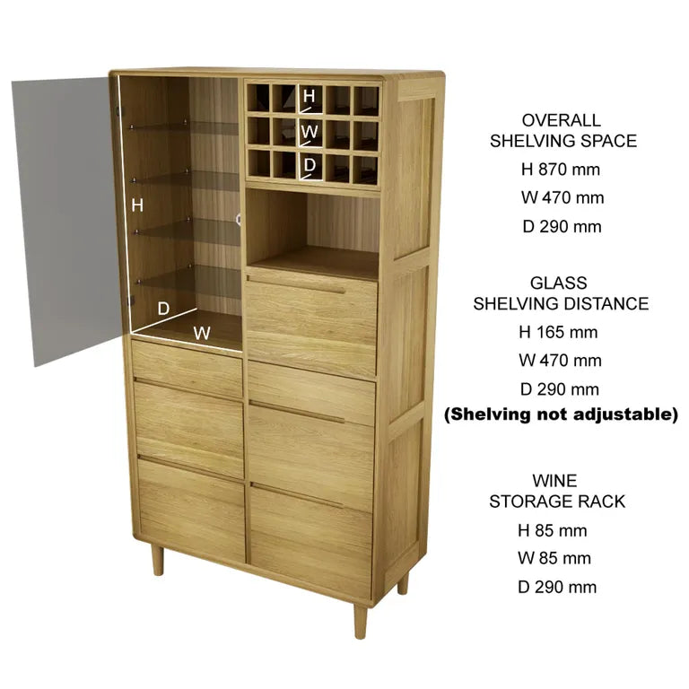 Strasbourg Drinks Cabinet - Oak