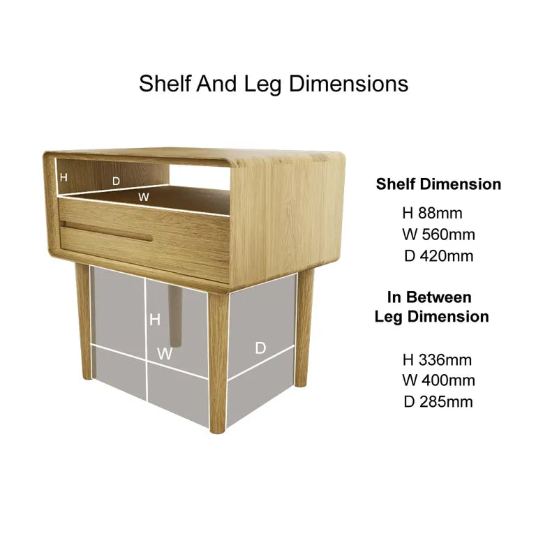 Strasbourg Lamp Table - 1 Drawer - Oak