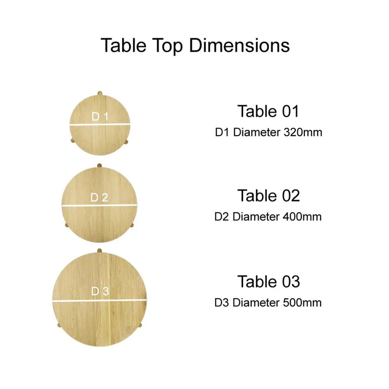 Strasbourg Nest of Tables - Set of 3 - Round - Oak