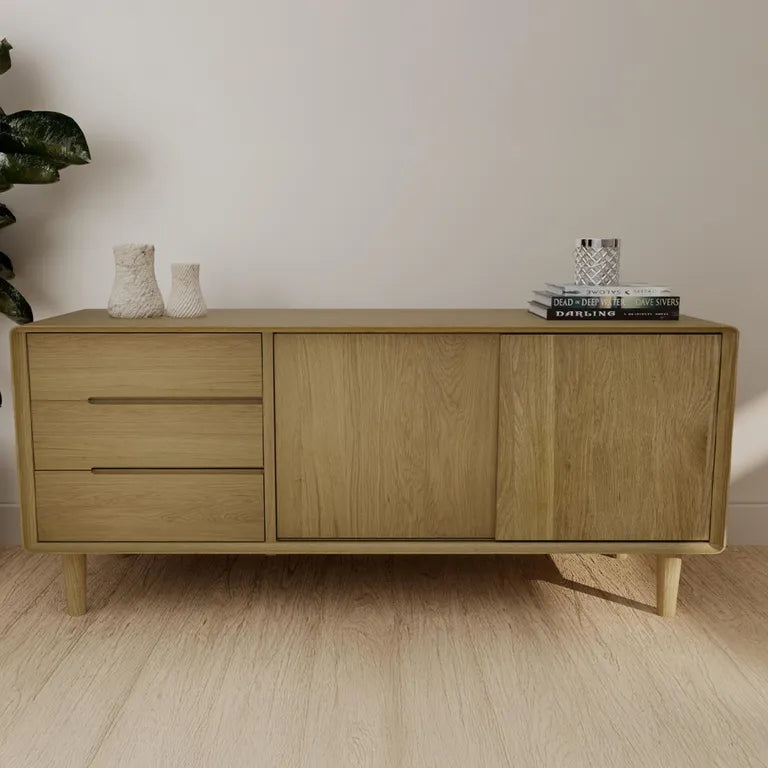 Strasbourg Sideboard - 2 Door - Medium - 135cm - Oak