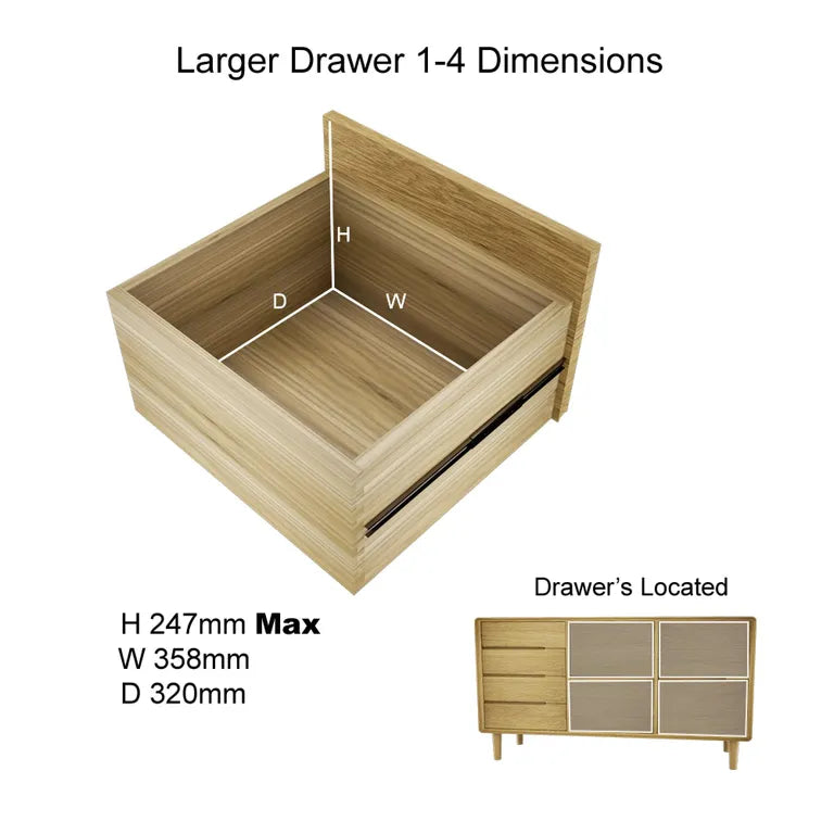 Strasbourg Sideboard - Medium - 135cm - Oak