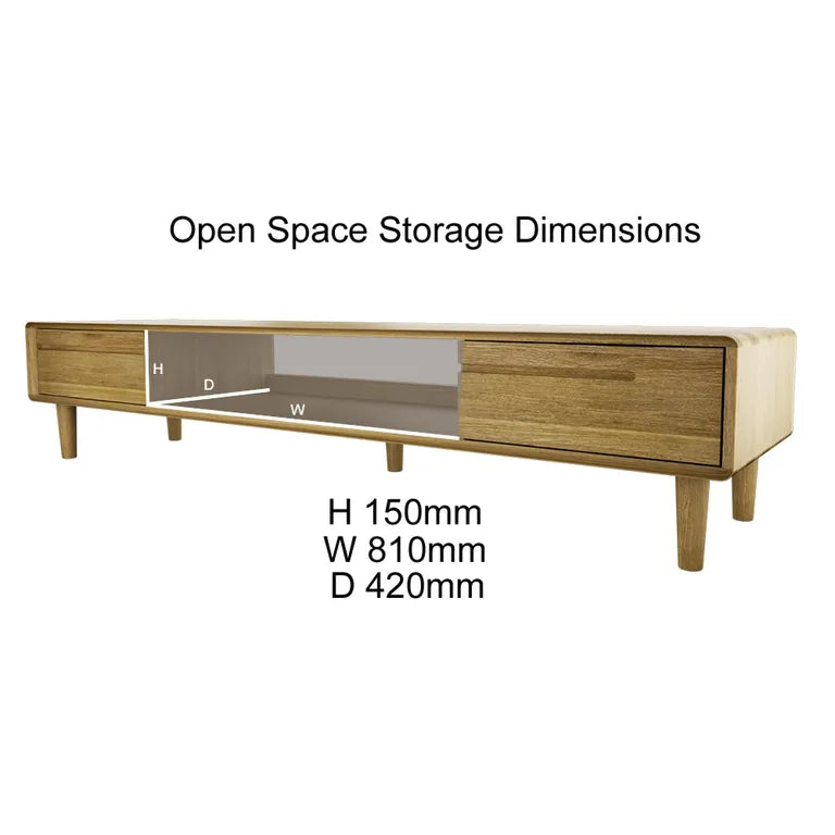 Strasbourg TV Unit - 2 Drawer - Large - Oak