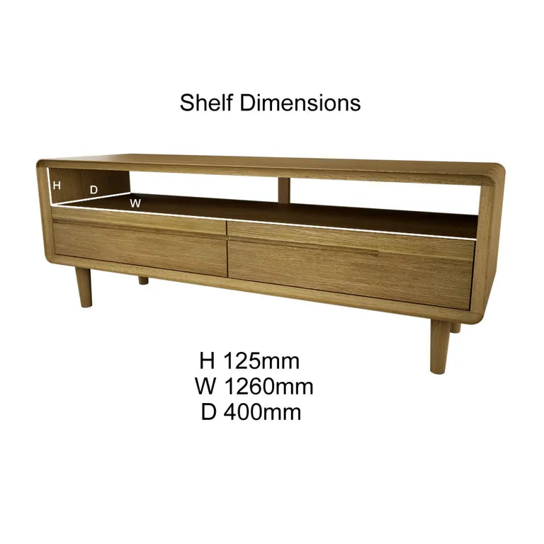Strasbourg TV Unit - 2 Drawer - Medium - Oak