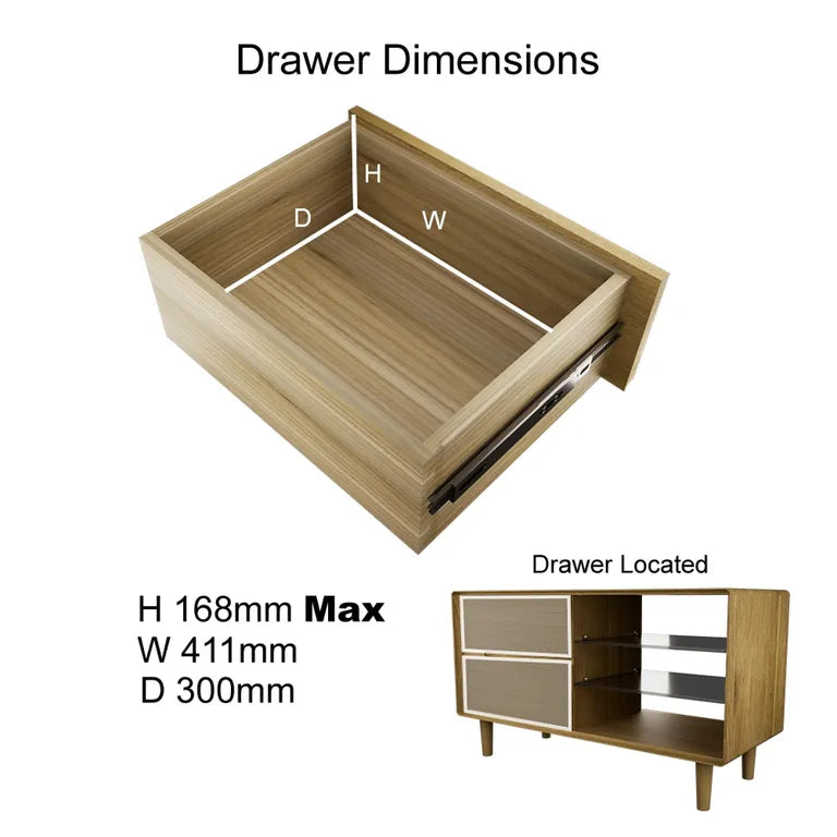 Strasbourg TV Unit - 2 Drawer - Small - Oak