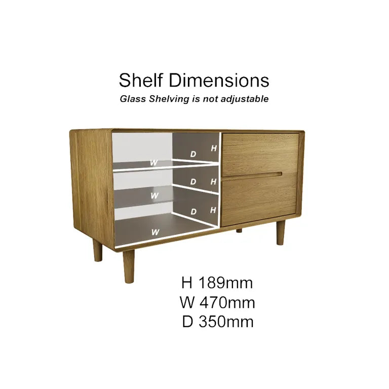 Strasbourg TV Unit - 2 Drawer - Small - Oak