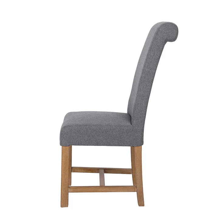 The Chair Collection Scroll Back Fabric Dining Chair - Grey