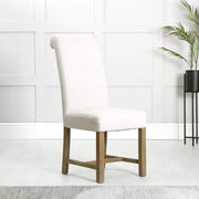 The Chair Collection Scroll Back Fabric Dining Chair - Natural