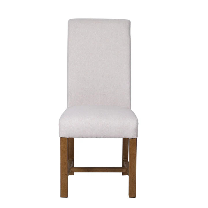 The Chair Collection Scroll Back Fabric Dining Chair - Natural