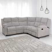 Bergerac Manual Corner Sofa with Console in Silver