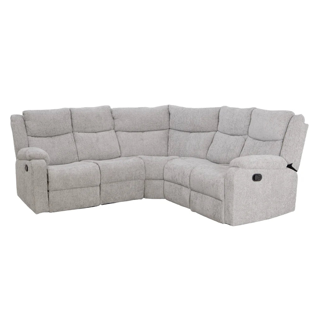 Bergerac Manual Corner Sofa with Console in Silver