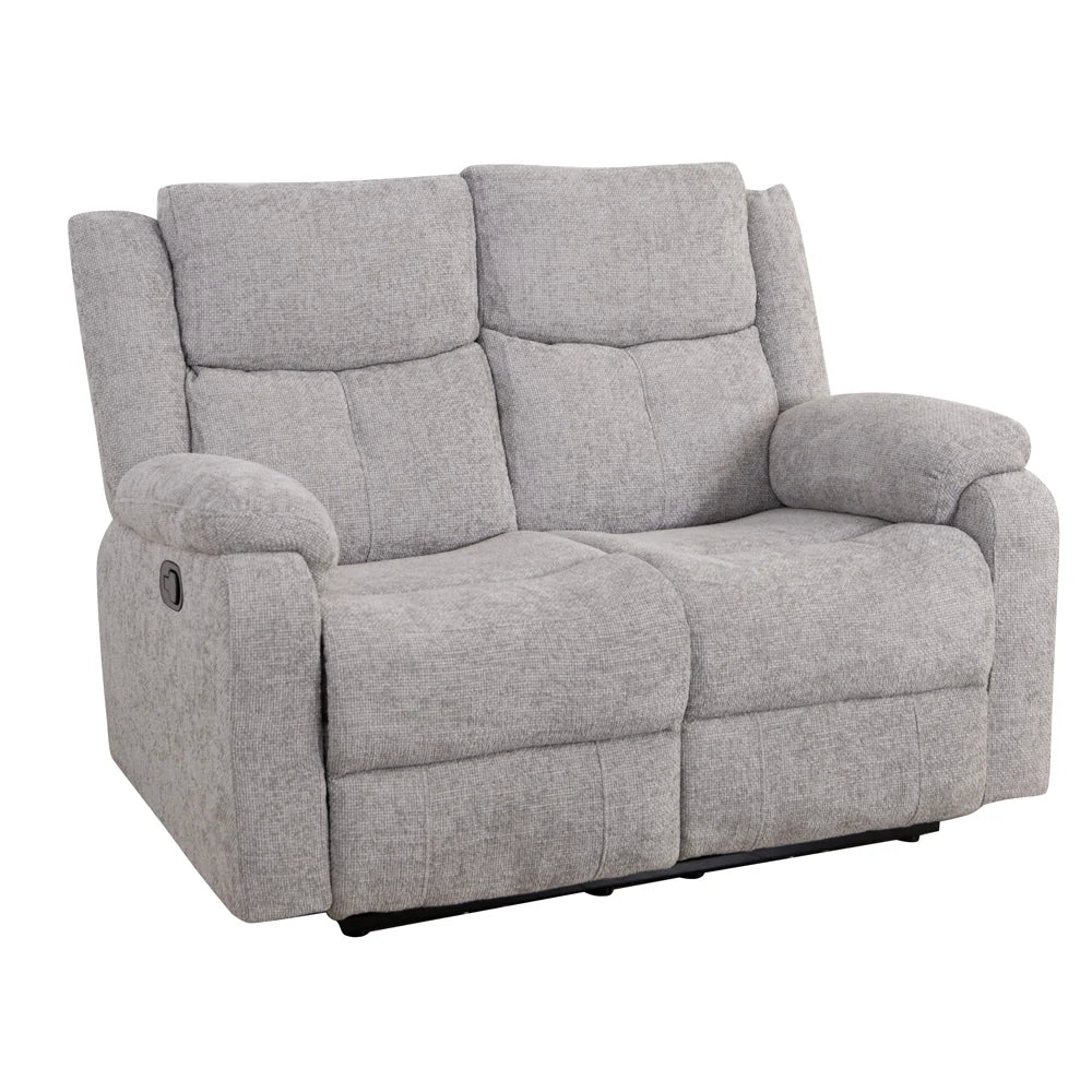 Bergerac Manual Recliner 2 Seater Sofa in Silver