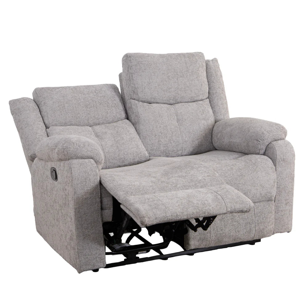 Bergerac Manual Recliner 2 Seater Sofa in Silver