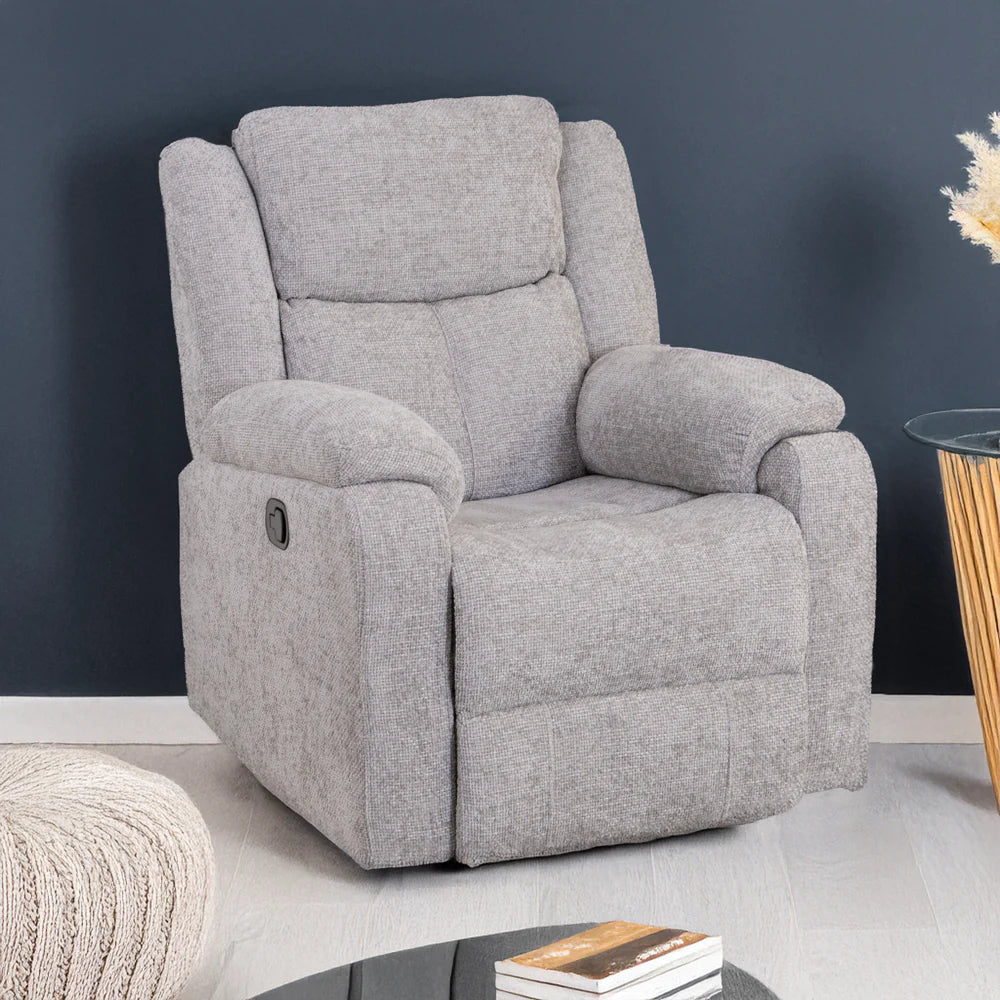 Bergerac Manual Recliner Armchair in Silver