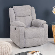 Bergerac Manual Recliner Armchair in Silver