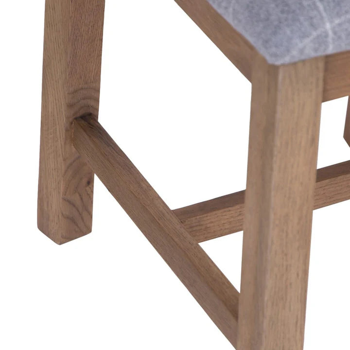 Slatted Chair Fabric Seat in Check Grey