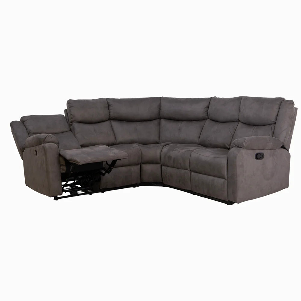 Bergerac Manual Corner Sofa with Console in Steel