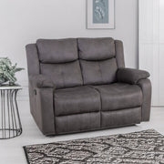 Bergerac Manual Recliner 2 Seater Sofa in Steel