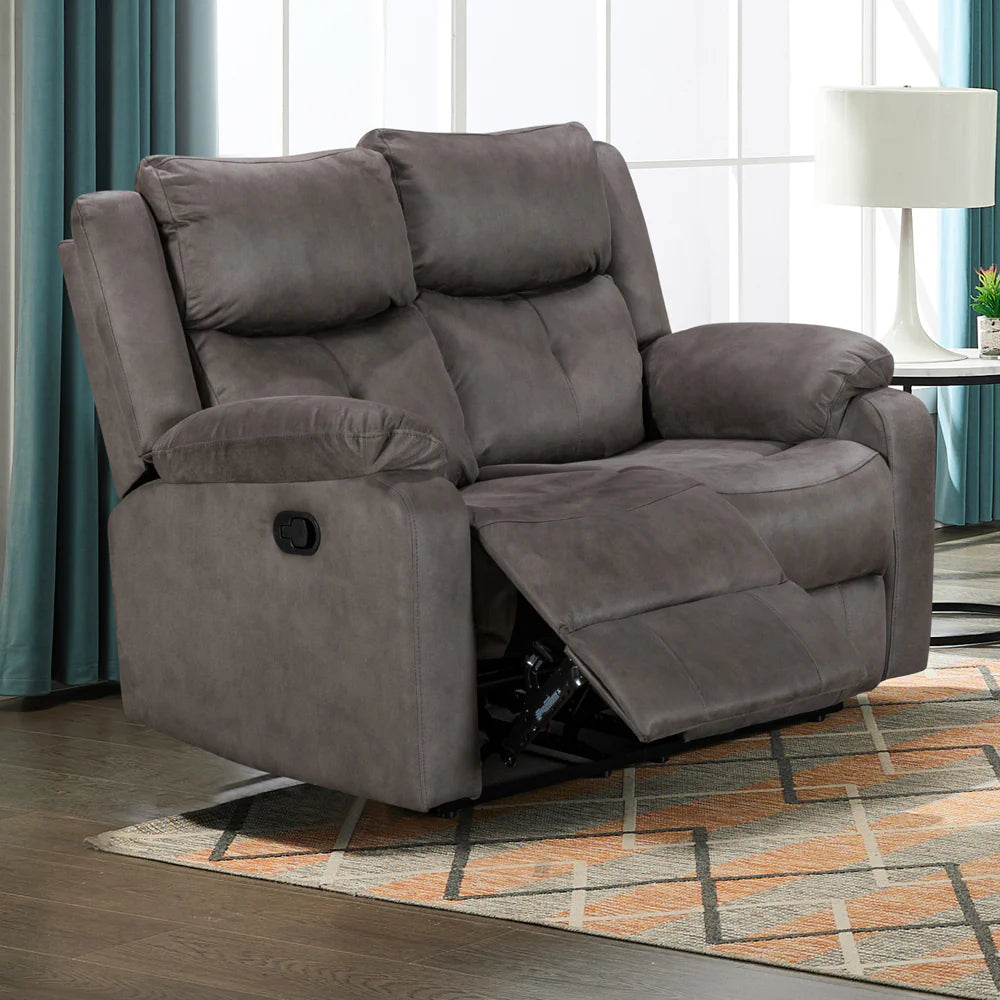 Bergerac Manual Recliner 2 Seater Sofa in Steel