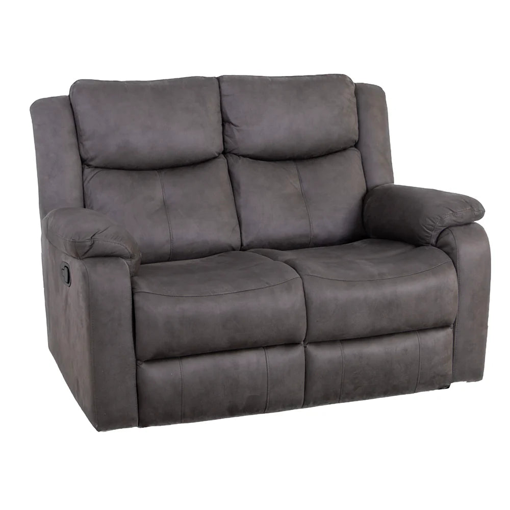 Bergerac Manual Recliner 2 Seater Sofa in Steel