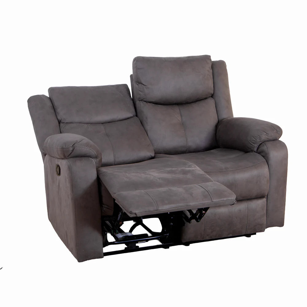 Bergerac Manual Recliner 2 Seater Sofa in Steel