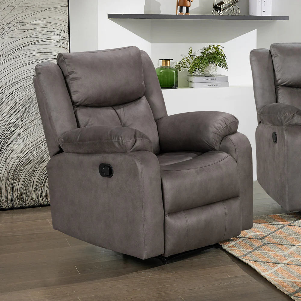 Bergerac Manual Recliner Armchair in Steel