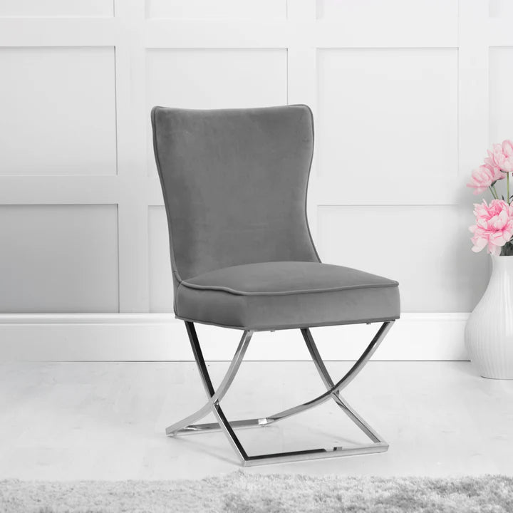 The Chair Collection Dining Chair - Grey Velvet