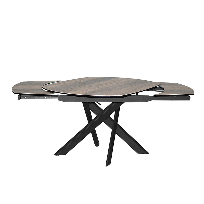 Toulon Twist Top Ext Small Oval Table - Taupe