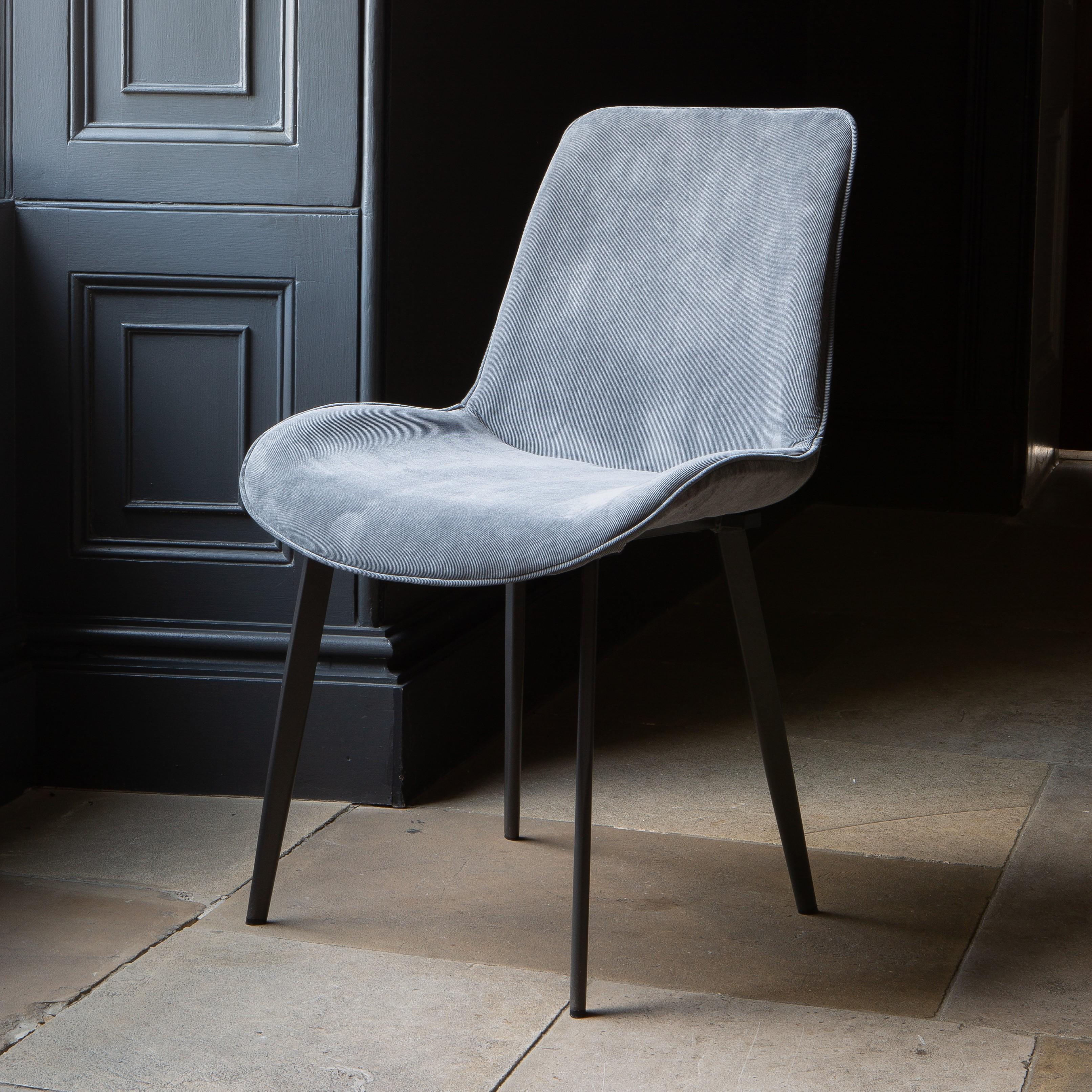 Toulon Dining Chair - Grey Velvet x4