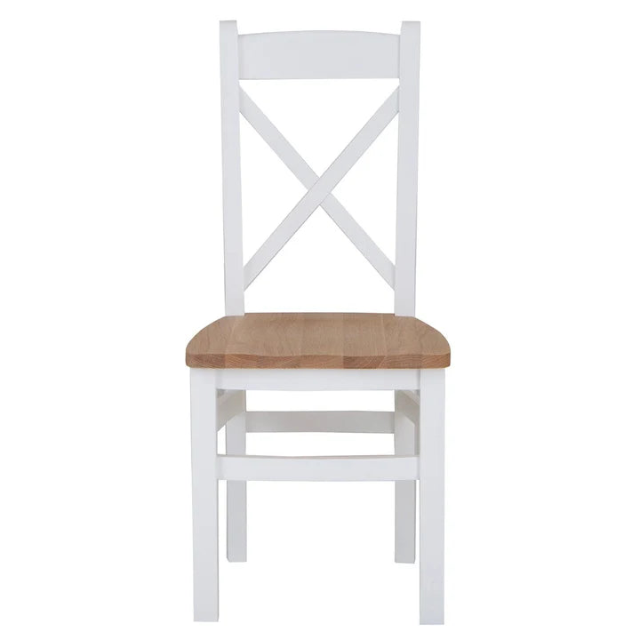 Evreux Cross Back Chair Wooden Seat