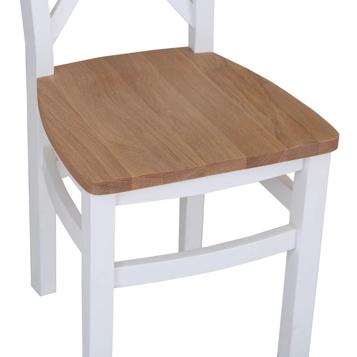 Evreux Cross Back Chair Wooden Seat
