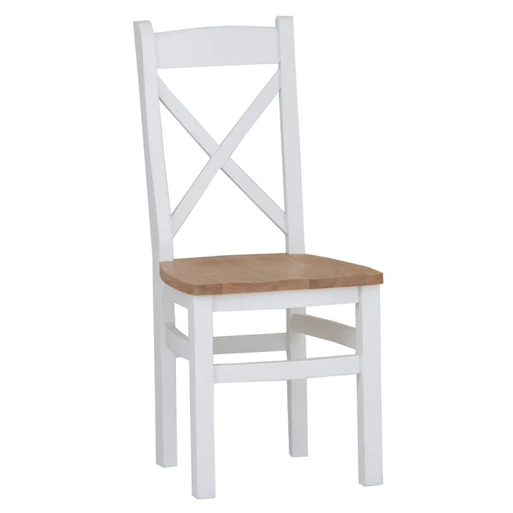 Evreux Cross Back Chair Wooden Seat