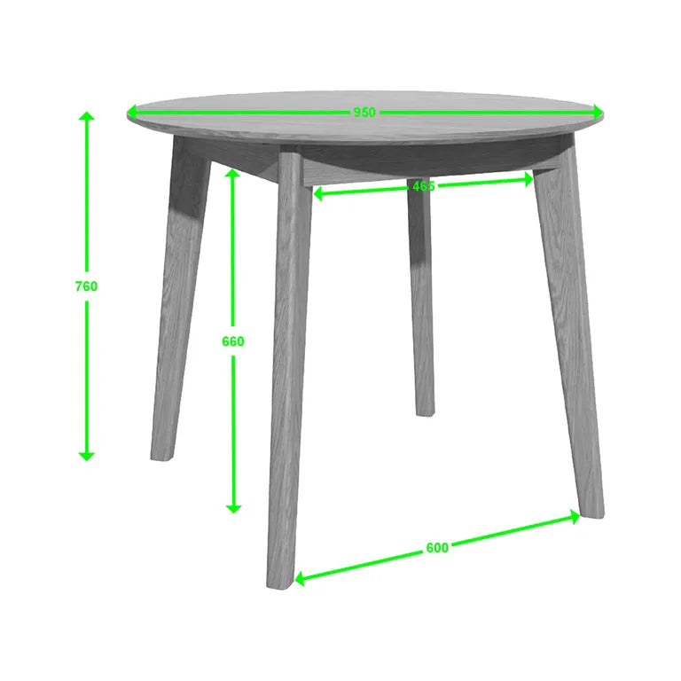 Strasbourg Dining Table - 2 Seater - Round - 95cm - Oak