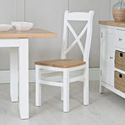 Evreux Cross Back Chair Wooden Seat